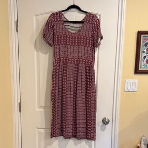 Ace & Jig Burgundy Geometric Midi Dress